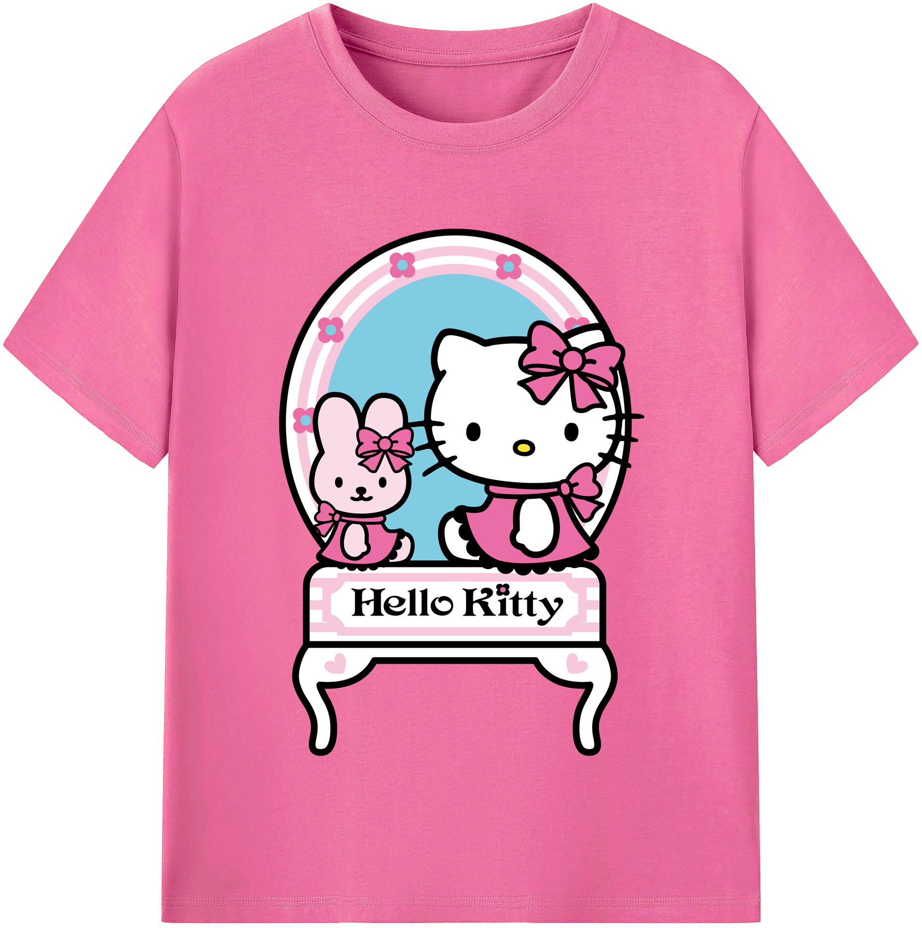 （画像用） Hello Kitty ハローキティ レディースカジュアルプリントTシャツ（綿100％）
